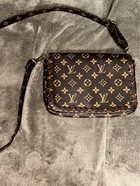 Louis Vuitton Brown Monogram Crossbody Bag & wallet